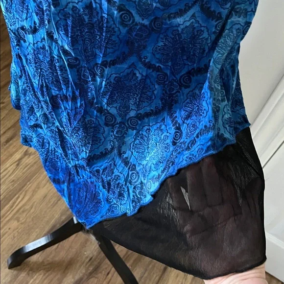 Elegant Blue Long Sleeve Dress - Picture 16 of 16